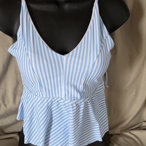 Blue and White Striped Kid's Top
